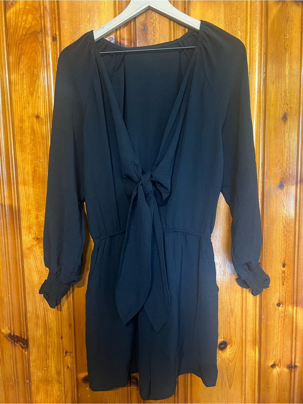 Black Tie-Front Women’s Romper